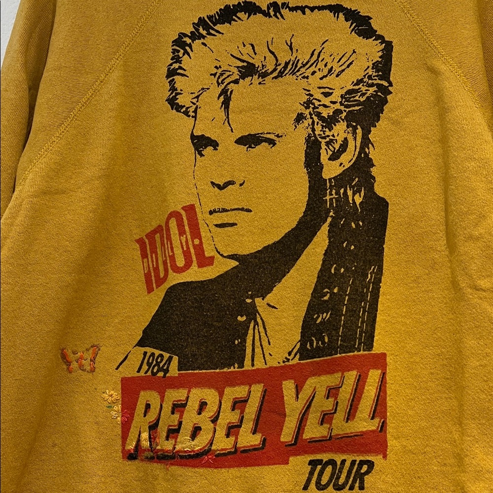 Vintage Rebel Yell Mustard Graphic Crew Neck Sweater - Picture 5 of 9